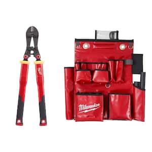Lineman's Compact Aerial Tool Apron and 24 in. Fiberglass Handle with PIVOTMOVE Rotating Handles Bolt Cutter