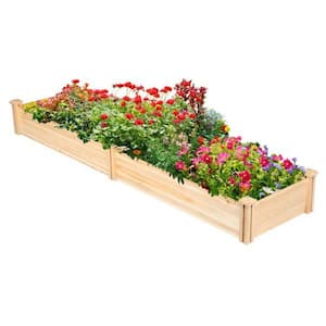 2 ft. x 8 ft. Wooden Elevated Garden Bed, Used For Outdoor Planting Vegetables/Flowers/Herbs-Brown