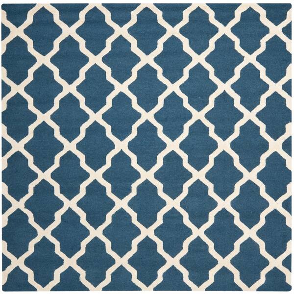 SAFAVIEH Cambridge Navy Blue/Ivory 10 ft. x 10 ft. Square Area Rug