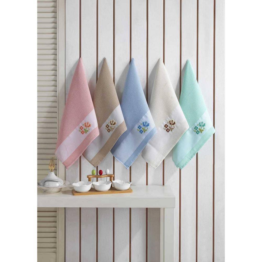 Thrive Multicolor Jacquard Cotton Kitchen Towel Set with Floral Design