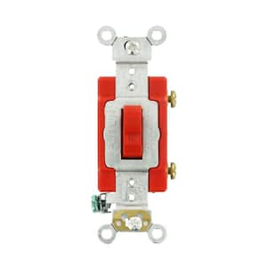 20 Amp Industrial Grade Heavy Duty Single-Pole Toggle Switch, Red