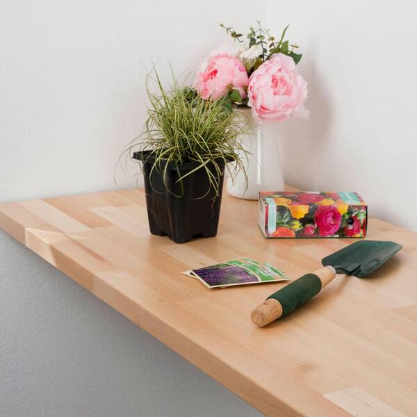 HARDWOOD REFLECTIONS 4 ft. L x 20 in. D Finished Hevea Solid Wood Butcher Block Bar Countertop With Eased Edge
