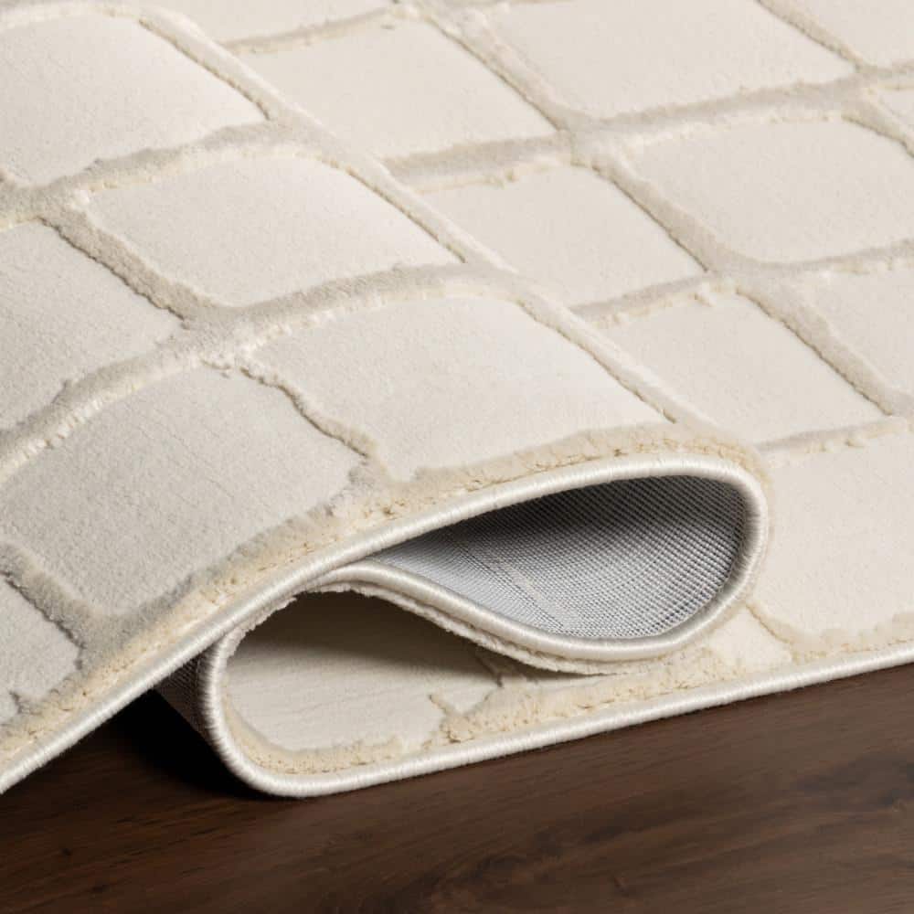 Eunice 2' x 3' Off-White Geometric Washable Area Rug