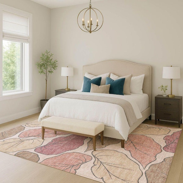 Chantille Machine Washable Indoor/Outdoor Abstract ACN2348 Blush 8 ft. x 10 ft. Area Rug