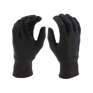 Men's Large Brown Jersey Gloves (3-Pack)