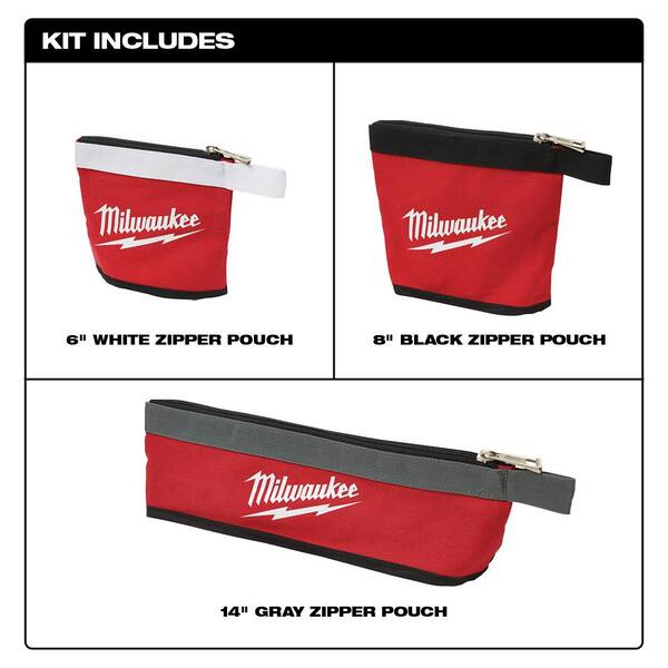 20 in. PACKOUT Tool Bag W/ Multi-Size Zipper Tool Bags in Red (3-Pack) 20 in. PACKOUT Tool Bag W/ Multi-Size Zipper Tool Bags in Red (3-Pack)