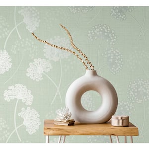 Grace Green Floral Metallic Non-pasted Paper Wallpaper