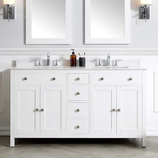 Latitude Run® Wo 59 W x 19 D x 34 H Wall-Mounted Double Bathroom Vanity  Set