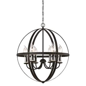 Stella Mira 6-Light Oil Rubbed Bronze with Highlights Outdoor Hanging Chandelier