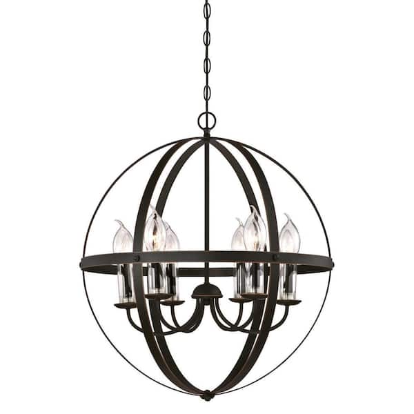 Westinghouse Stella Mira 6-Light Oil Rubbed Bronze with Highlights Outdoor Hanging Chandelier