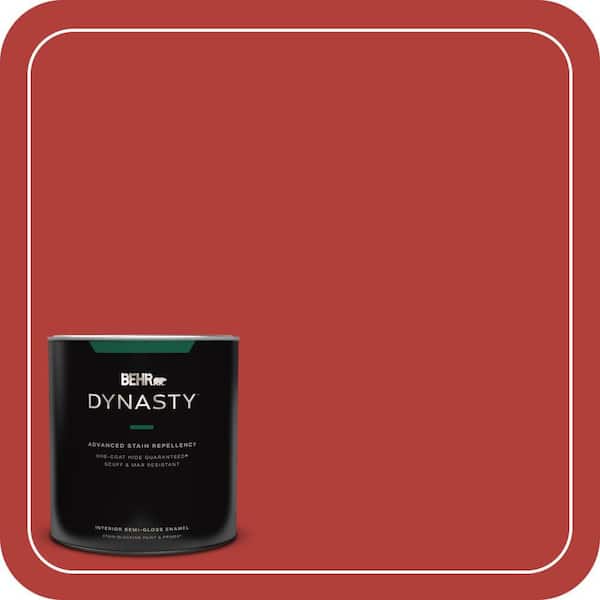 BEHR DYNASTY 1 qt. #170B-7 Red Tomato Semi-Gloss Enamel Interior Stain-Blocking Paint and Primer