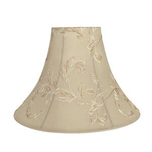 16 in. x 12 in. Apricot and Floral Design Bell Lamp Shade