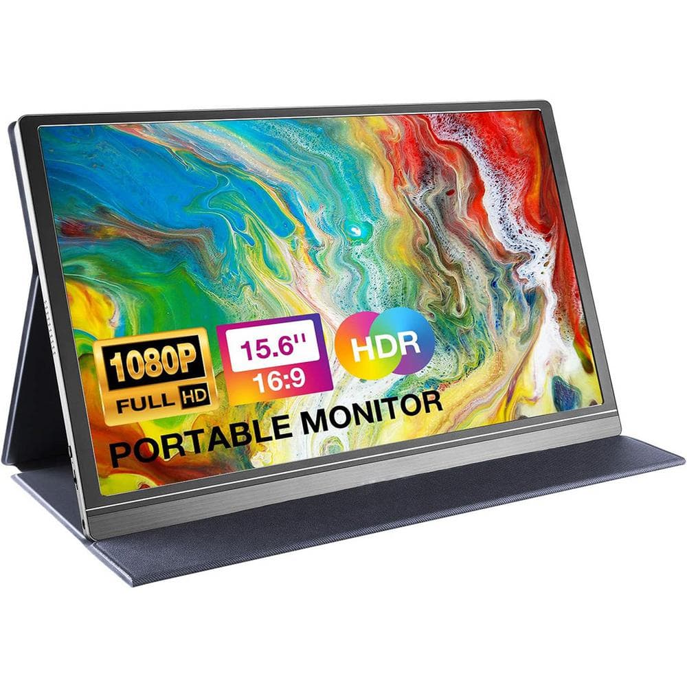 Portable Monitor 15. 6 in. 1080P FHD USB-C, HDMI Computer Display with Premium Smart Cover and Screen Protector in Black price history on PriceWatchPro