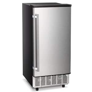 15 in. 80 lbs. Freestanding/Under Counter Ice Maker in Stainless Steel Silver