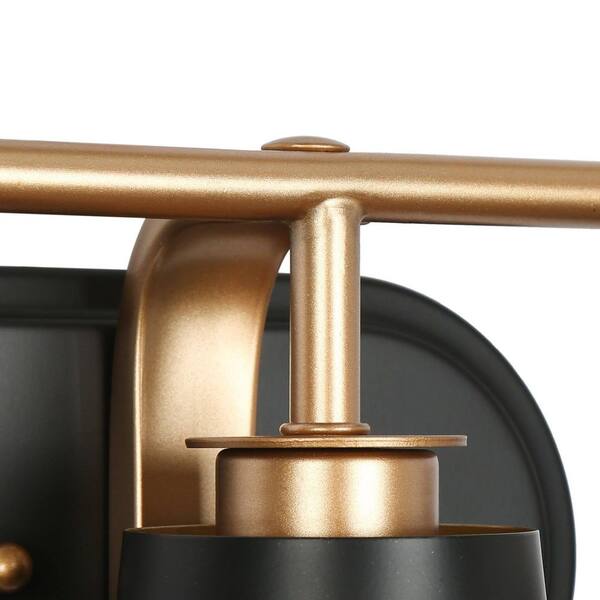Zevni Modern Transitional 22.5 in. 3-Light Flat Black Wall Sconce