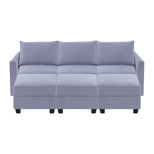 MAYKOOSH Contemporary 3 Seater Upholstered Sectional Sofa With 3 ...