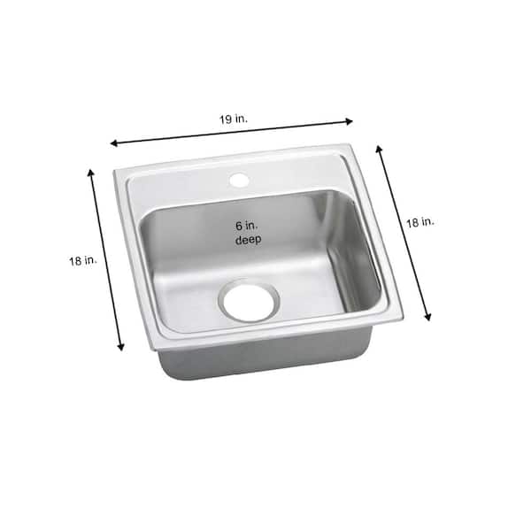 Lustertone 19 in. Drop-in Single Bowl 18-Gauge Stainless Steel Kitchen ADA Sink Only
