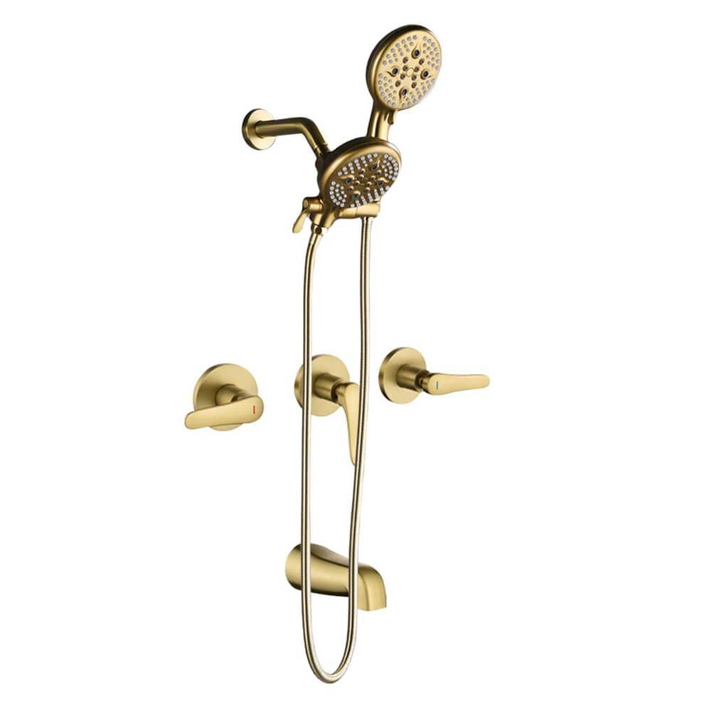 Rain 3-Handle 5-Spray Shower Faucet 1.8 GPM with Pressure Balance in Gold (Valve Included) price history on PriceWatchPro
