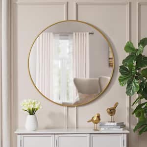 BLACK W/GOLD TRIM ROUND MIRRORS ON STANDS – Montana Rustic Accents