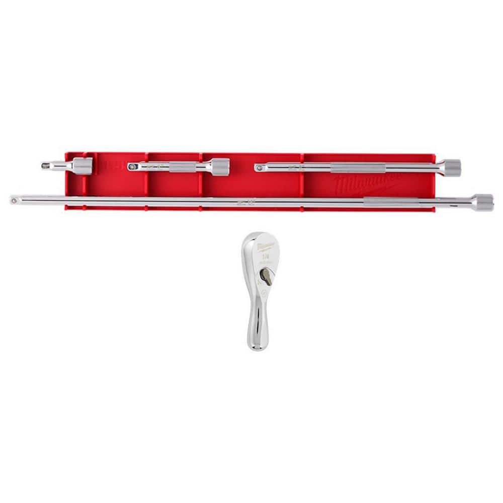 1/4 in. Drive 90-Tooth 3 in. Stubby Ratchet with 1/4 in. Drive Extension Set (5-Piece) price history on PriceWatchPro