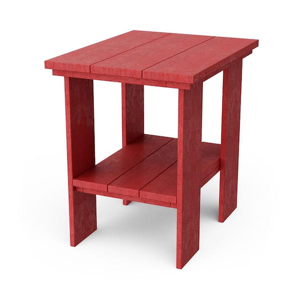Wildridge Contemporary Cardinal Red HDPE Plastic Outdoor Side Table