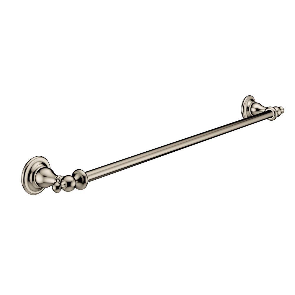 JACUZZI Barrea 26.29 in. Wall Mount Towel Bar in Polished Nickel