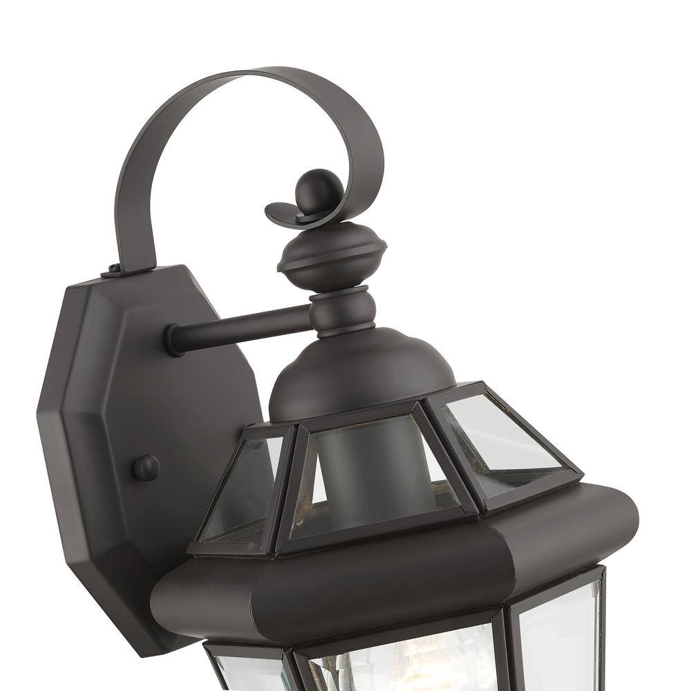 Georgetown Classic Bronze Lantern Wall Light with Clear Glass