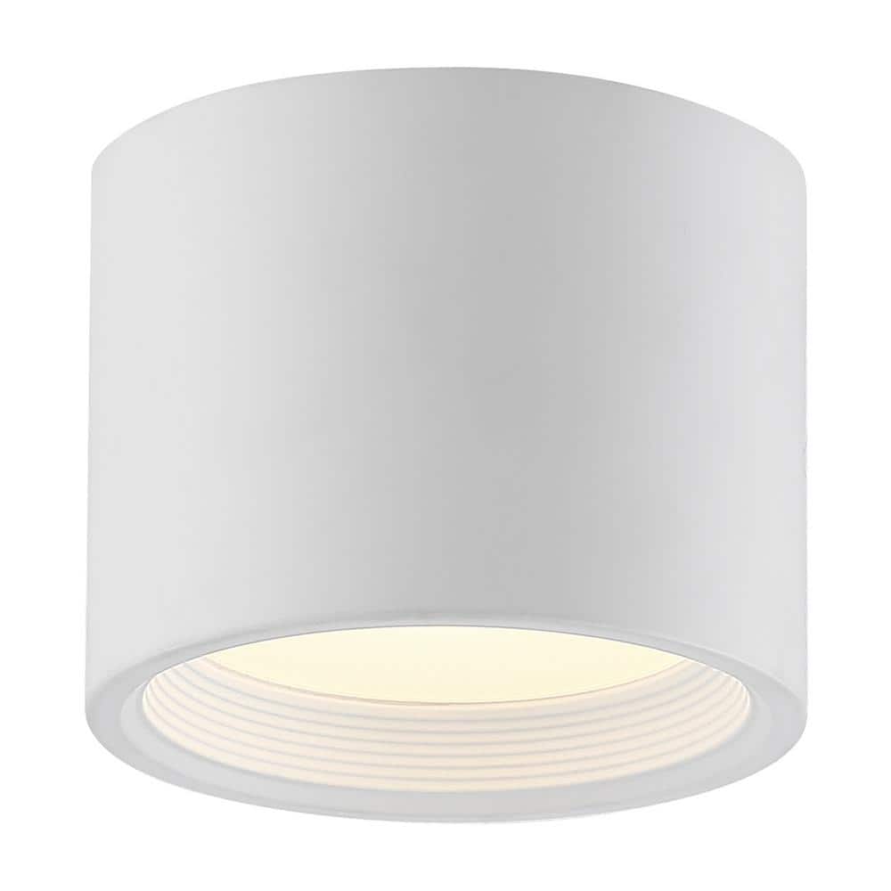 Reel 15-Watt 5.25 in. White Integrated LED Flush Mount