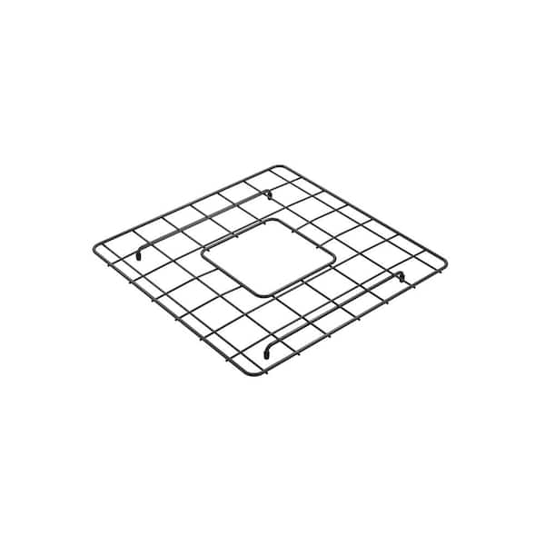 BOCCHI 15 in. L x 15 in. W Bottom Grid 2.0 in Matte Black for 36 in. 1348 Double Bowl Sink