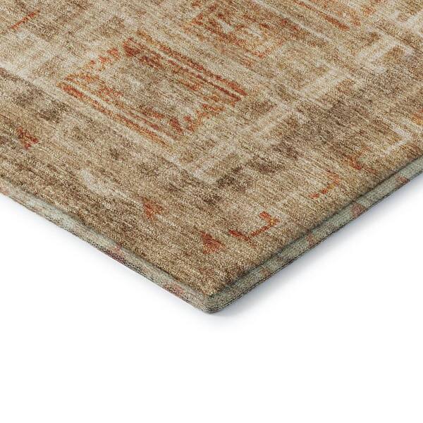 Mayfield Premium Machine Washable Abstract AMF2173 Paprika 9 ft. x 12 ft. Area Rug