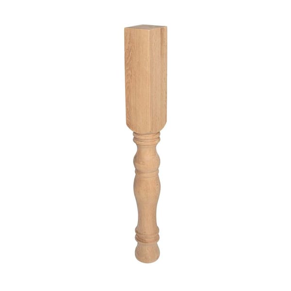 American Pro Decor 34-1/2 in. x 4 in. Unfinished North American Solid Oak Kitchen Island Leg
