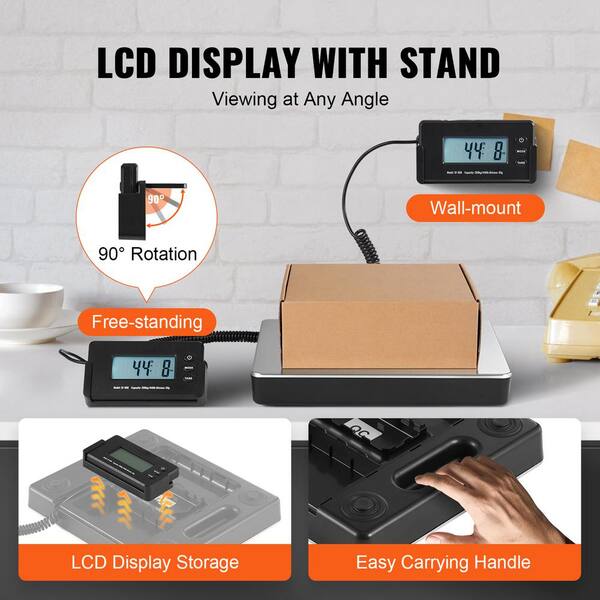 Digital Shipping Scale 440lbs Capacity - Postal Scale With Hold/Tare For Packages & Luggage