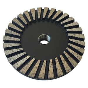 4 in. Granite or Concrete, Turbo Rim Diamond Blade Grinding Wheel, 40/50 Grit, Medium/Fine Grit, 5/8 in. 11 Arbor