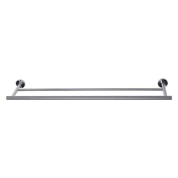 Round 32 in. Wall Mounted Towel Bar in Chrome