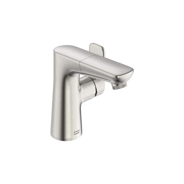 American Standard Aspirations Single Handle Pull Out Deck Mount Bathroom Faucet with Drain in Brushed Nickel