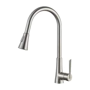 Tulip Single-Handle Pull-Out Sprayer Kitchen Faucet in Brushed Nickel
