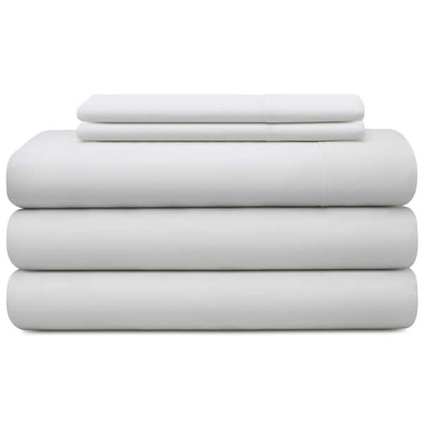 Brookside 5-Piece White Solid Cotton California King - Split Sheet Set