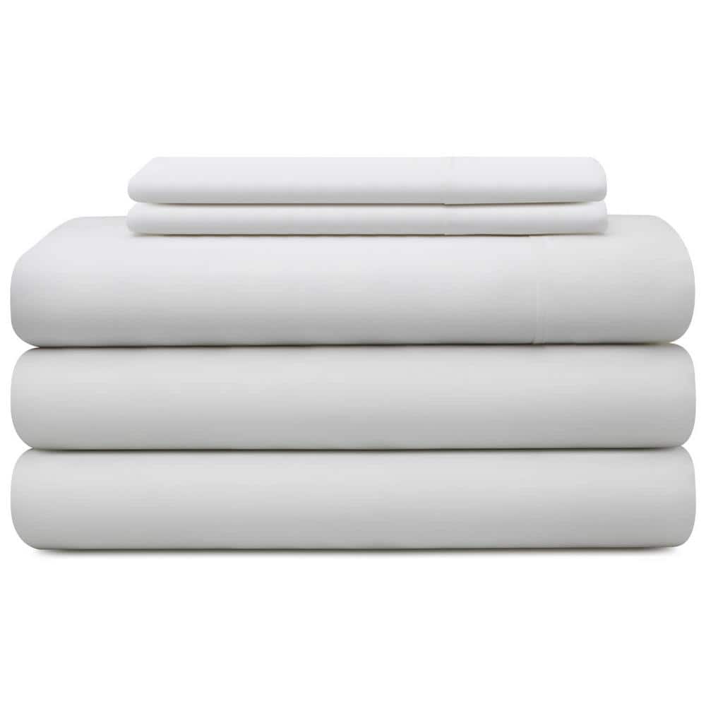 Brookside 5Piece White Solid Cotton King Split Sheet Set BS03SKWHTS
