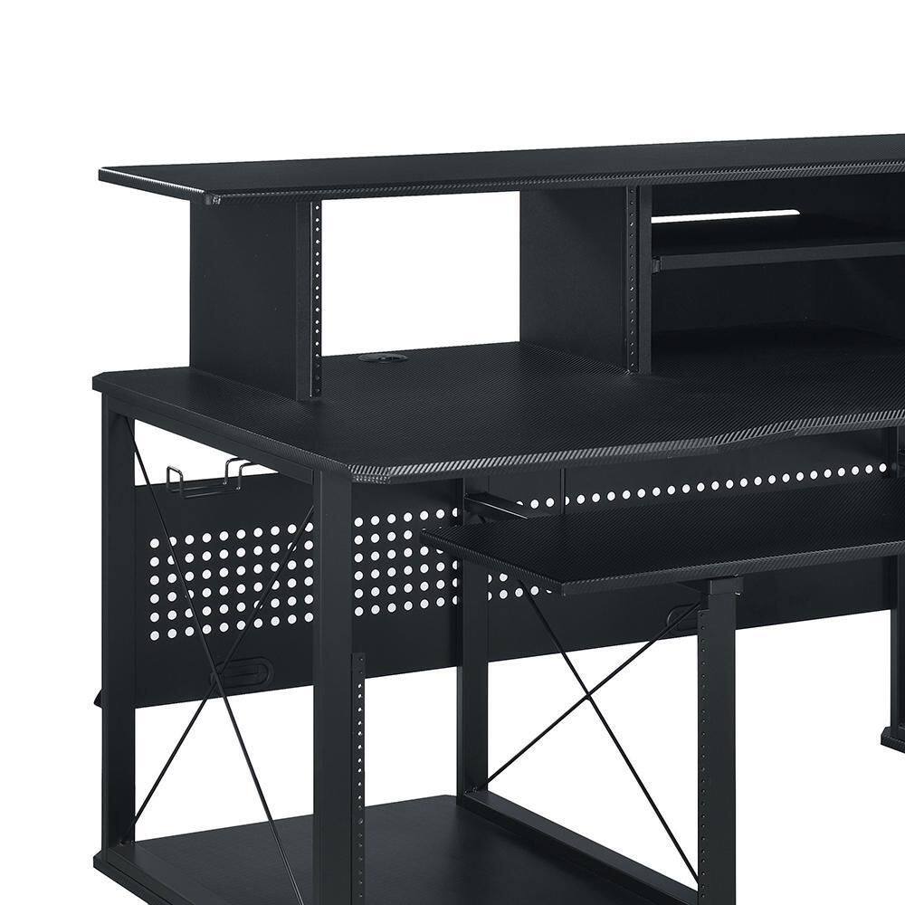 Megara 72" Black MDF Music Desk with Keyboard Tray