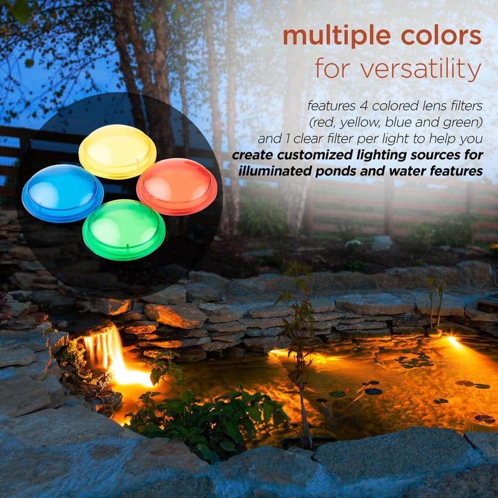 Alpine Black PVC 20-Watt Halogen Pond Lights with Transformer