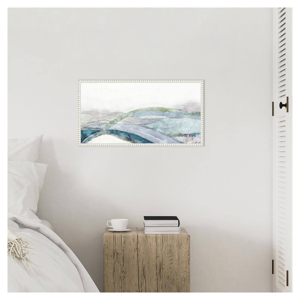 Way of Water Abstract Landscape Canvas Art with White Floater Frame