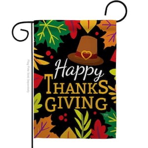 13 in. x 18.5 in. Happy Thanksgiving Leaves Garden Flag Double-Sided Fall Decorative Vertical Flags