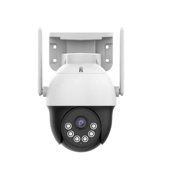 Crystal Vision 3MP AI-Powered Pan-Tilt Floodlight & Two Way Audio Camera with Panic Siren (CVT23PWBU)