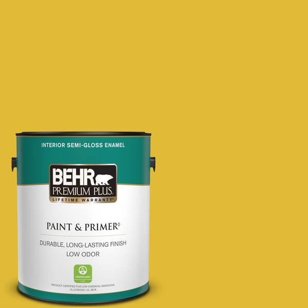 BEHR PREMIUM PLUS 1 gal. #P310-7 Solarium Semi-Gloss Enamel Low Odor Interior Paint & Primer