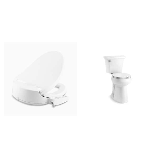 Purewash E580 Round Electric Bidet Seat and Highline Arc Extra Tall 12 in. Toilet with Soft Close Seat Combo