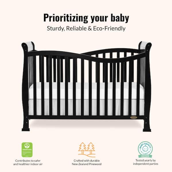 Dream On Me Violet Black 7-in-1 Convertible Lifestyle Crib 655-K