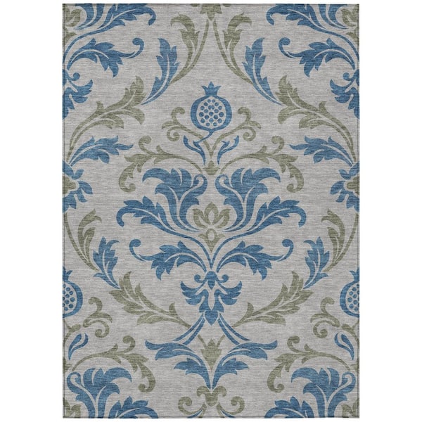 Chantille Machine Washable Indoor/Outdoor Abstract ACN2968 Silver 10 ft. x 14 ft. Area Rug
