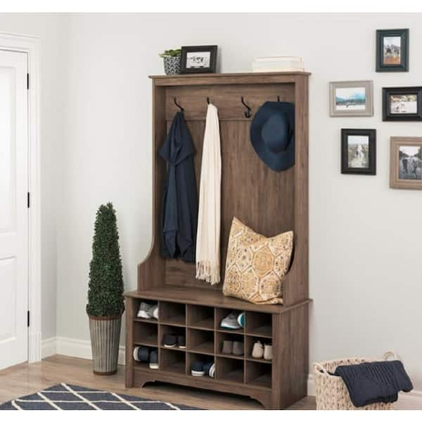 Drifted gray hall discount tree with shoe storage