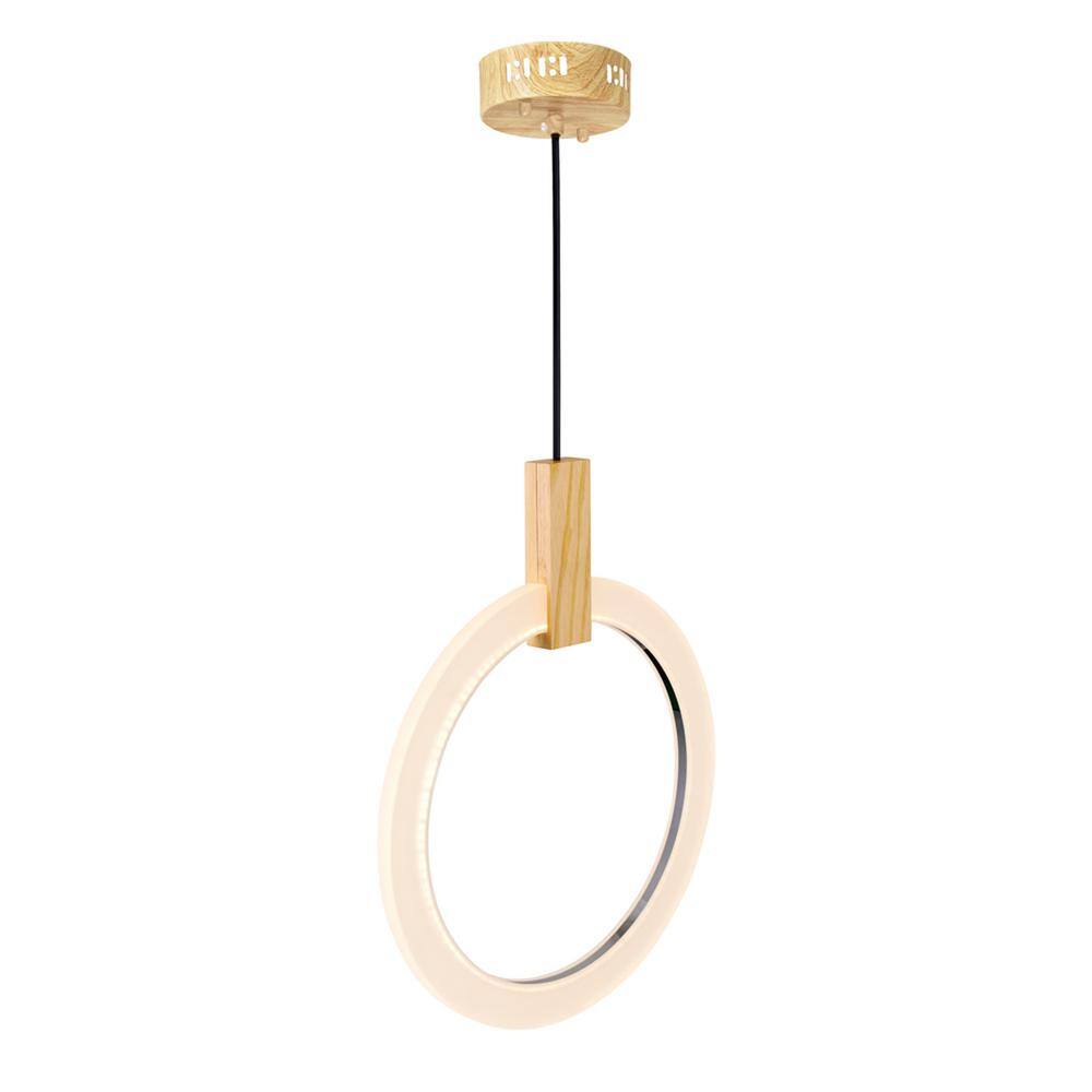 Anello White Oak and Frosted Acrylic LED Pendant Light