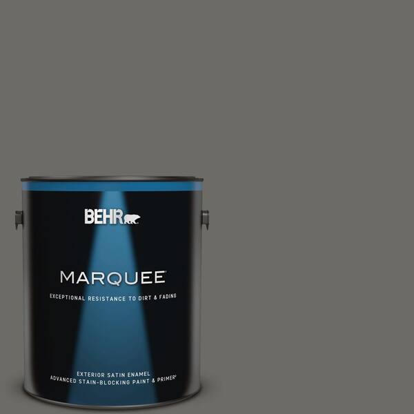 BEHR MARQUEE 1 gal. #PPU18-18 Mined Coal Satin Enamel Exterior Paint & Primer